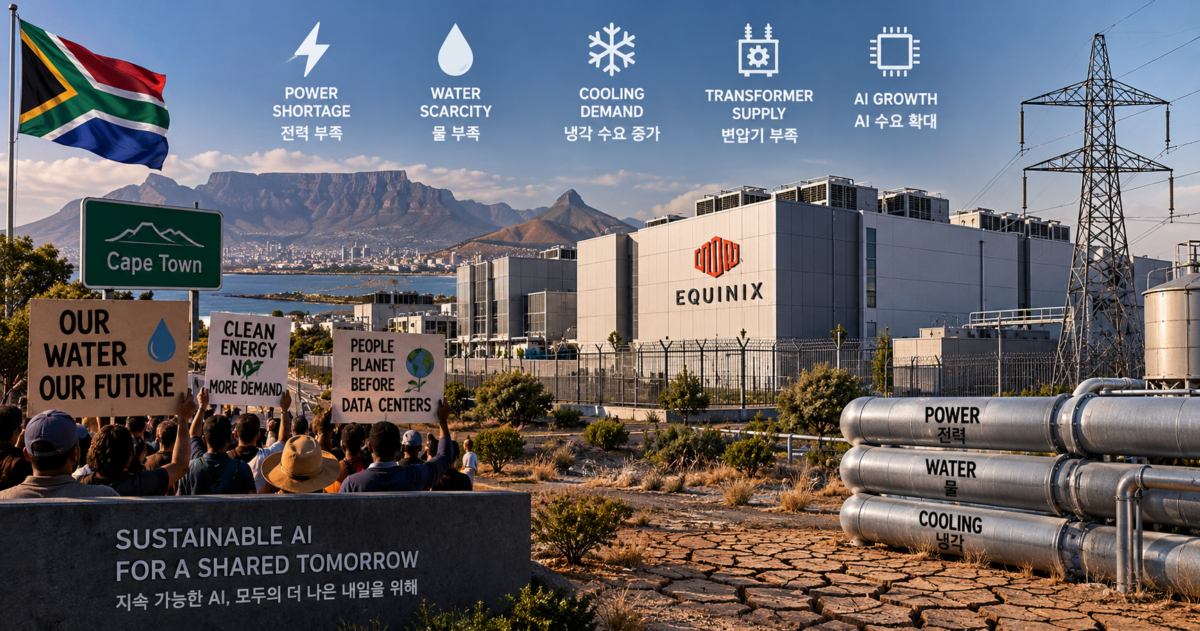 AI 데이터센터 전력 물 부족 논란…Equinix 케이프타운 계획이 보여준 4가지 병목