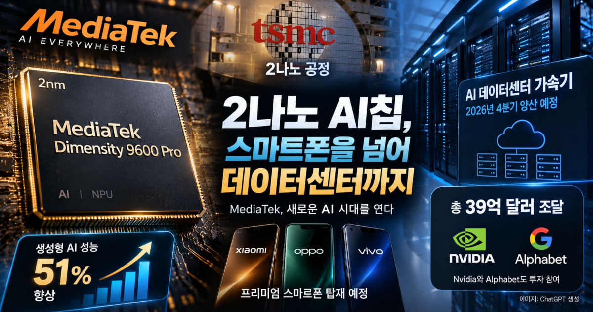 MediaTek 2나노 AI칩 공개…Dimensity 9600 Pro AI 성능 51%↑, 데이터센터까지 노린다